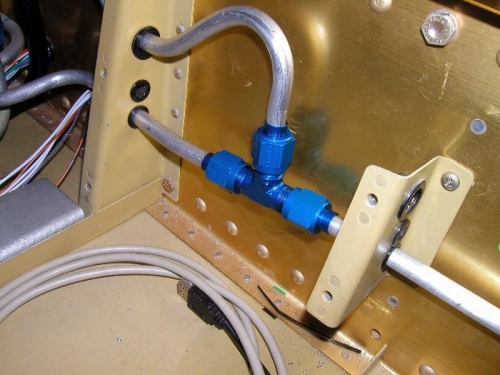 T fitting installed and fuel lines and return line fitted