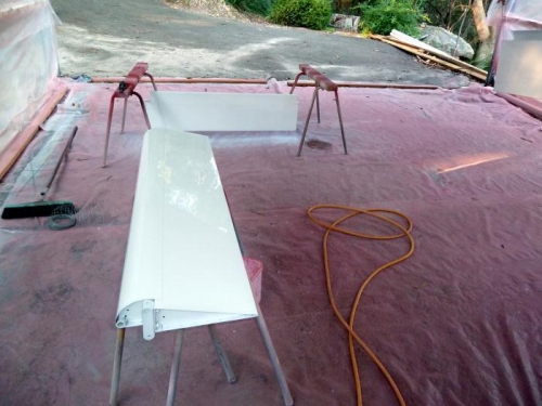 Two ailerons painted