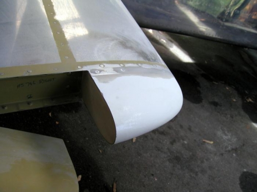 Right horizontal fairing sanded smooth