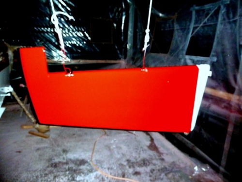 Rudder painted to match rear of fuselage