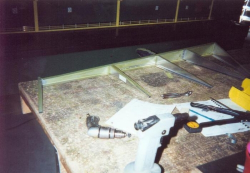 The rudder skeleton completed.