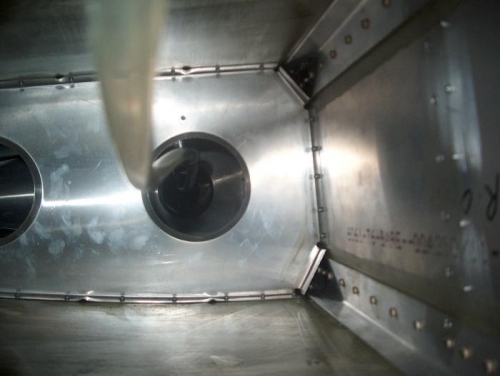 View down Lightening Holes with Conduit