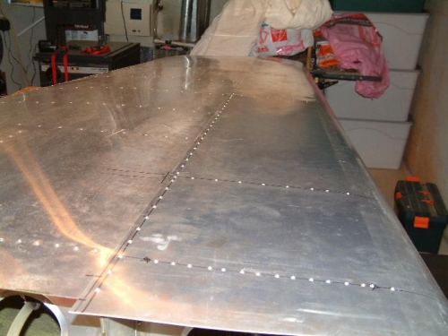 Bottom LE Skin Riveted to Spar and LE Ribs