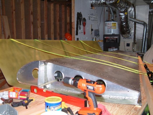 Preparing to tighen down skin to mark.