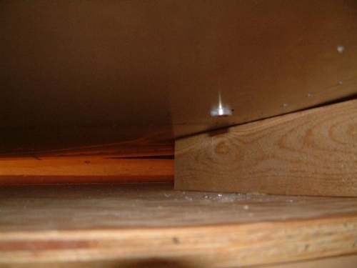 Drain outlet as seen from bottom.