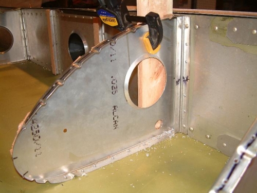 Fuel Outlet Hole Drilled, shows support in place.