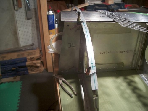 Front View of rib with edge attached