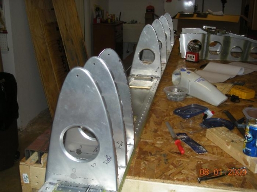 Nose Ribs Clecoed in place.