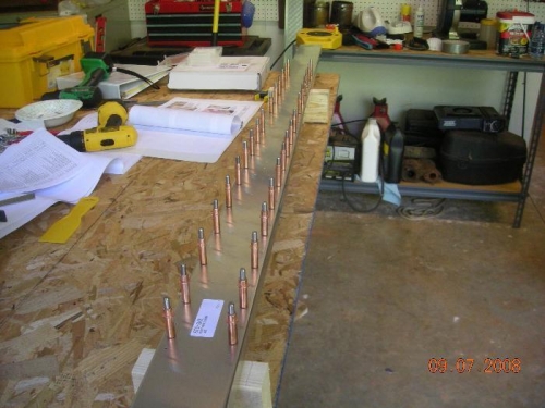 Front spar with doublers.