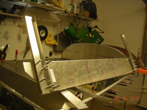 Front side of uprights and channel.