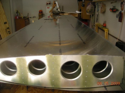 Bottom skin in place