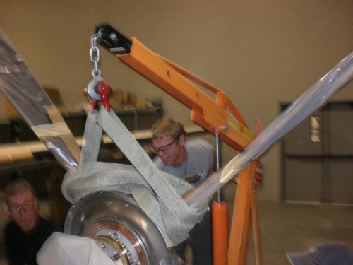 Lift propellor in position