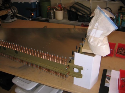 Clecoed Skin to Aft Spar