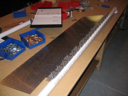 Rudder Skin Clecoed to Jig