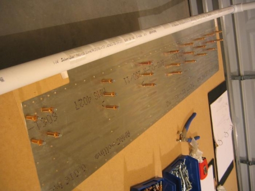 Rudder Skin Clecoed to Work Table