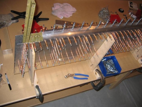 Rudder Clecoed in Place