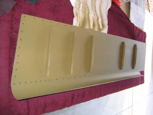 Skin Stiffeners on Left Rudder Skin