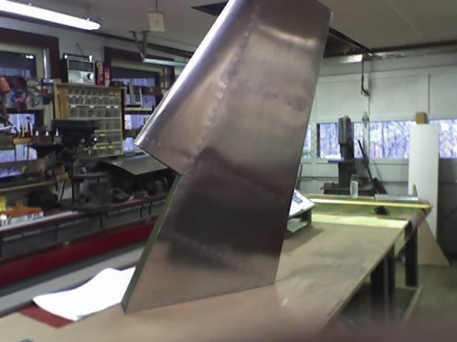 Rudder skined, Trailing and Leading edge - standing