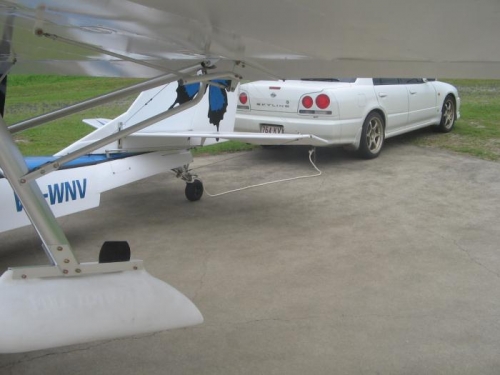 attached to tow hitch on vehicle