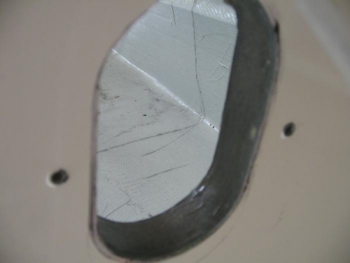 resin coating of foam in transom