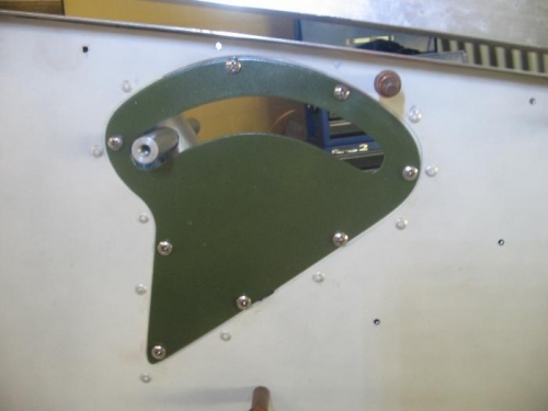 inspection cover fitted and slot cut for flap horn