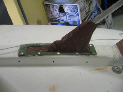 leather boot over flap rod