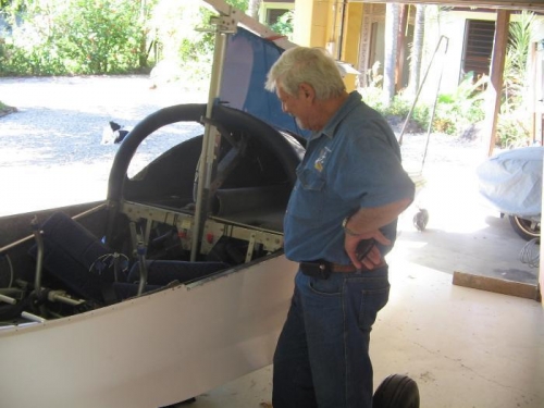 Geoff inspecting the Searey
