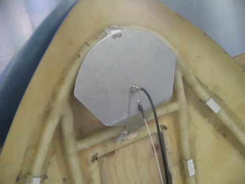 with coax connected and ground wire attached.