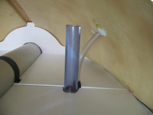 holes cut for filler & vent hose