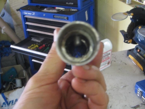 internal bush fitted to base of aileron horn tube