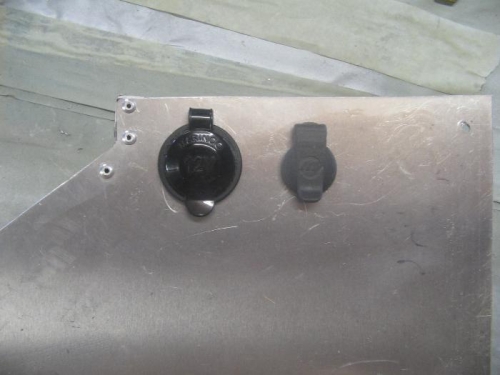 cig lighter on left and battery charger plug on right.