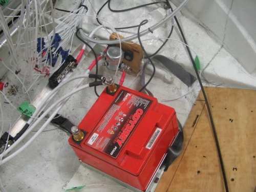 battery connected to solenoid and buses