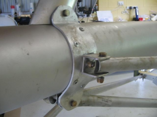 with boom tube in place