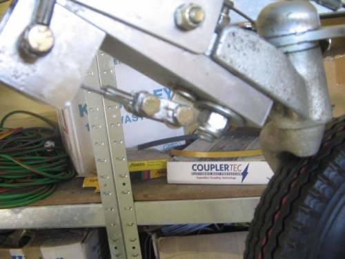 stainless brackets in extended position