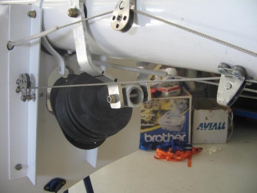 tailwheel extension cablethrough transom and RF418 pulley