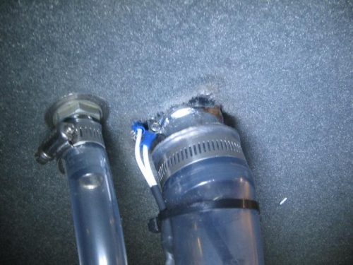 bonding wires attached to exterior earth attach point and filler neck earth point then to fuel tank