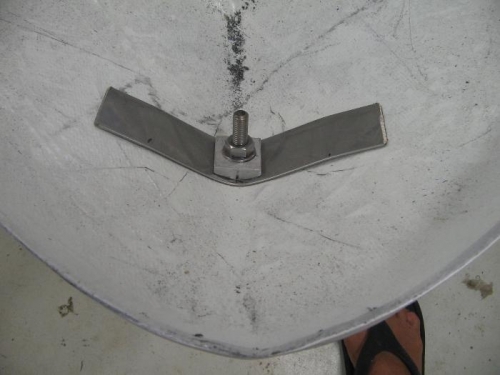 inside with SS flatbar and 5mm spacer/washer