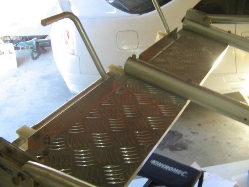 checker plate in position