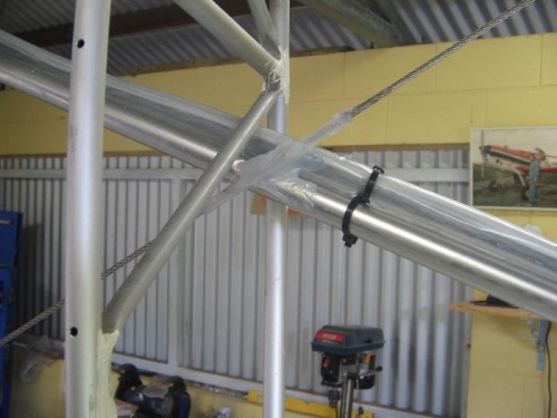 wear tube in position