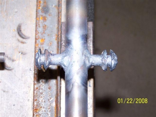 Close up of attach point (before cleaning).