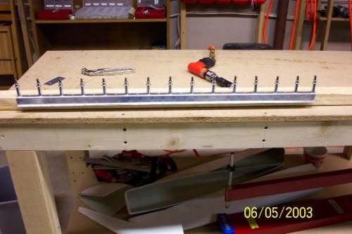Countersink the spar on the top side.