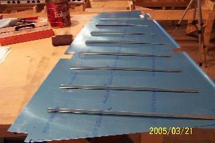stiffeners laid out on skin after finished