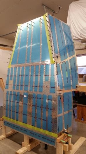 Temp install of skin to check step hole fit