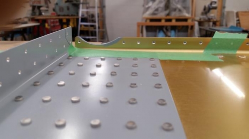 Countersinking lower spar flange for double-flush where landing gear mount goes