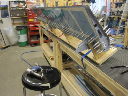 On an angle to get my arm inside for bucking.