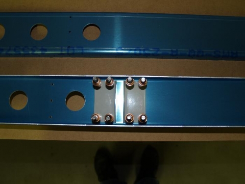 Elevator Hinge brackets clecoed and match drilled