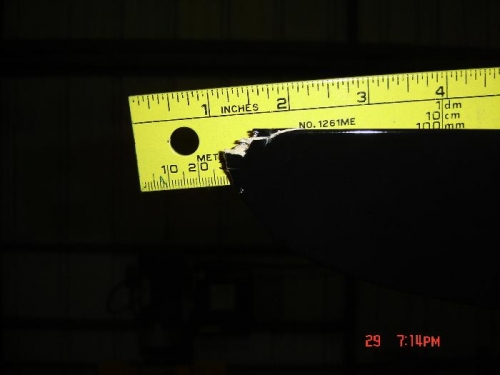 Close up of the damaged tip.  Heartbreaking but my fault.