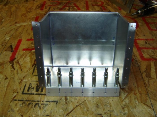 Angle in place.  This will be flush riveted to the box.