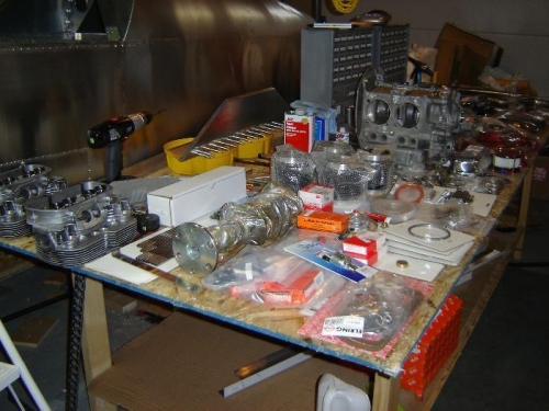 The parts completely covered my 10' x 4' table.