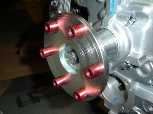 Prop flange bolt inserts installed.